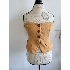 By Anthropologie Tailored Corset Button Front Tube Top Size‎ M